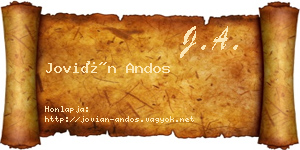 Jovián Andos névjegykártya